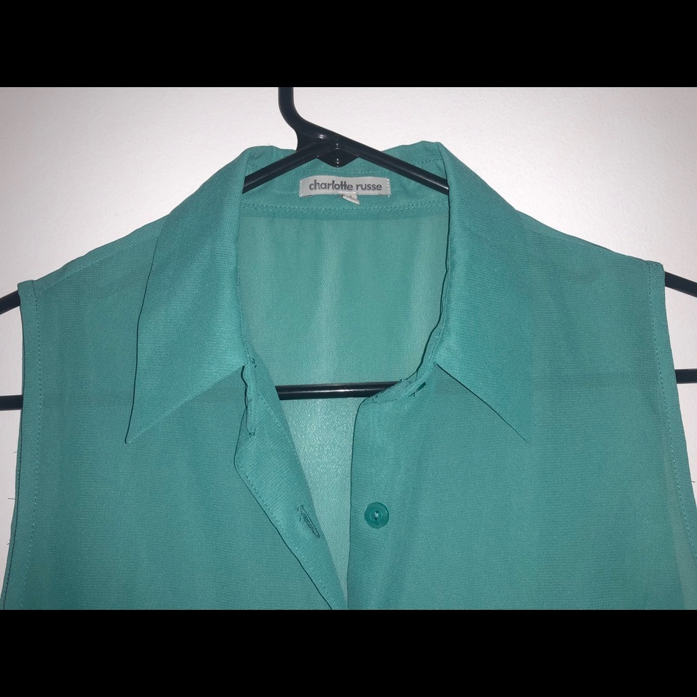Turquoise High-Low Top - Picture 3 of 3